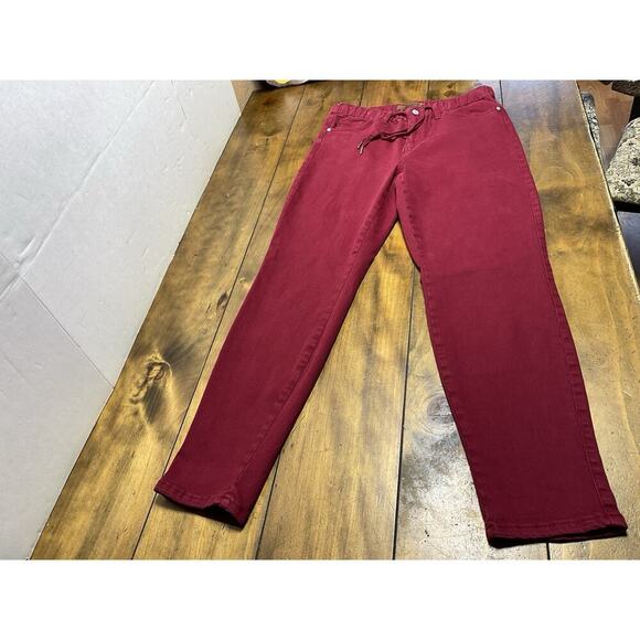 Judy Blue Garment Dyed Scarlet Red Drawstring Jeans Size 11/30 - Picture 1 of 11